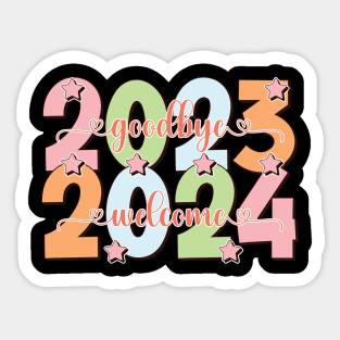 Goodbye 2023 Welcome 2024 Sticker